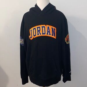 Jordan 23 Flight Black Hoodie with Orange and Blue Accents Size Youth Large